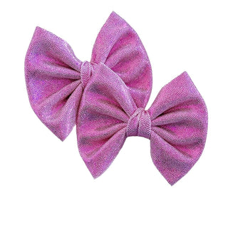 Holographic Pink Savannah Bow Piggies Set