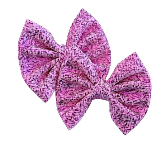 Holographic Pink Savannah Bow Piggies Set