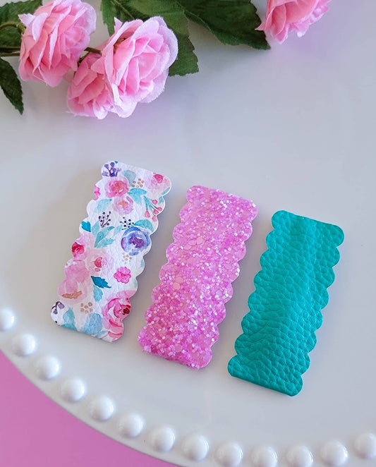 Wispy Rose Garden Snap Clip 3 pk 2.5" rectangle