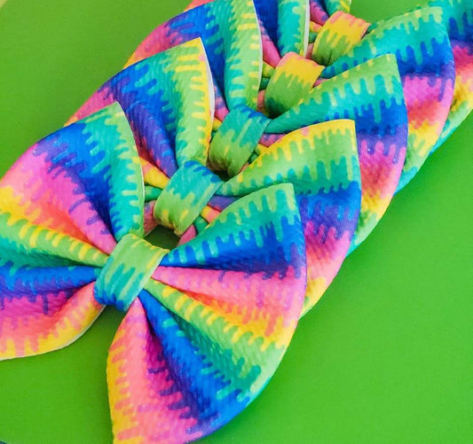 Rainbow Paint Drip Savannah Bow