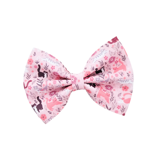 Luna Hair Bow | Vegan Leather Bow | Pink Cats