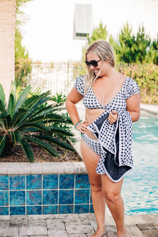 Black Gingham Swim Towel - Sugar Bee Clothing