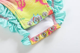 Rainbow Sea Creatures Ruffle Swimsuit - Lil Cactus