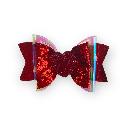 Glitter Heart Hairbow