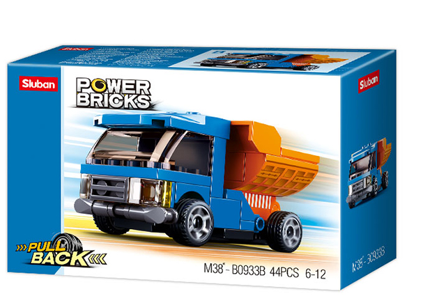 PowerBricks Pull-Back Building Brick Car