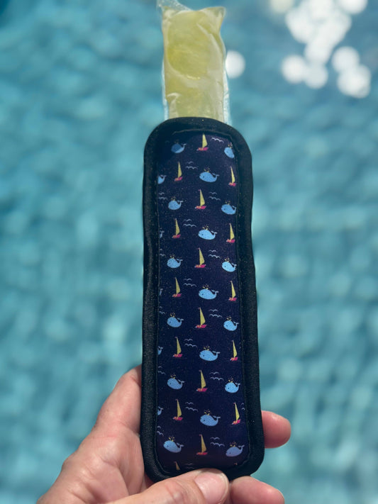 “Whales & Boats” Neoprene Popsicle Holder