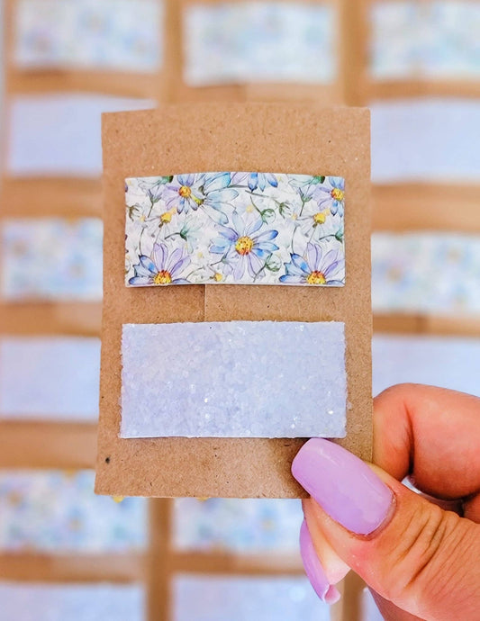 Moody Blue Floral 2" Rectangle Snap Clip Pair