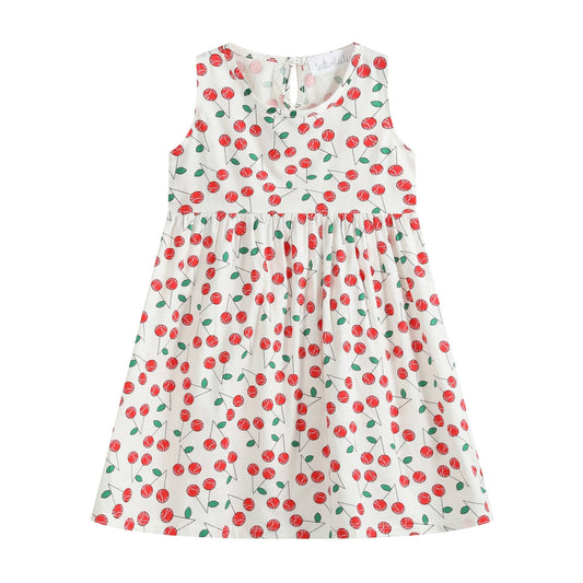 Red Cherries Sleeveless Dress