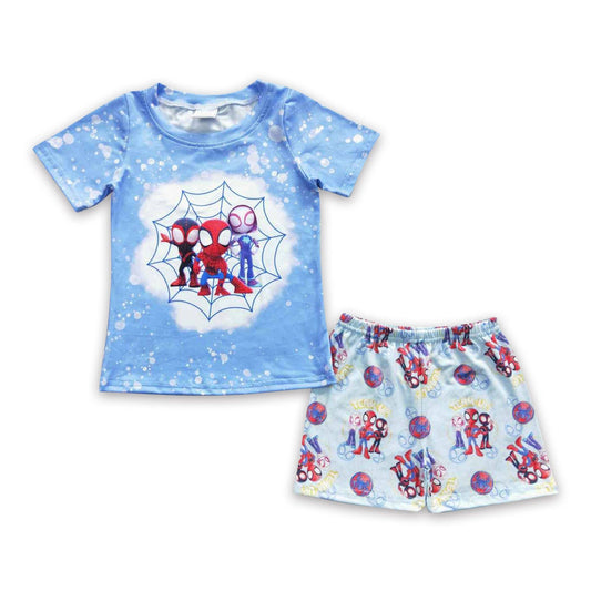 Bleached Spider Tee & Shorts Set