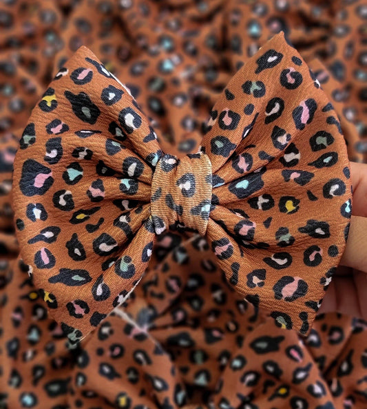 Burnt Orange Leopard Savannah Bow