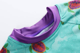 Turquoise Turtle Ruffle Rashguard 2 pc Set - Lil Cactus