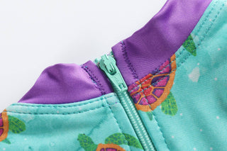 Turquoise Turtle Ruffle Swimsuit - Lil Cactus