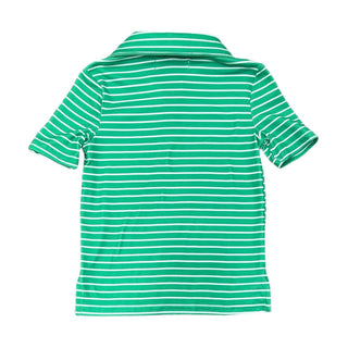 Emerald Green Stripe Polo Shirt