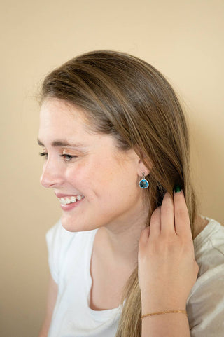 Gemstone Ball Post Stud Dangle Earring 60 Colors custom