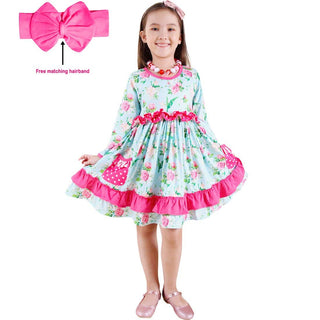 Rose Floral Twirl Dress - Angeline Kids