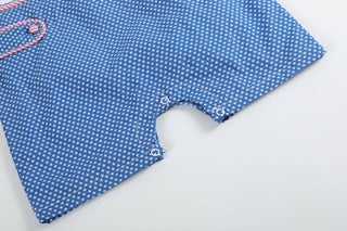 Blue & White Popsicle Smocked Shortalls