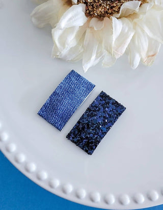 Blue Jean Baby 2" Rectangle Snap Clip Pair