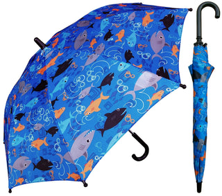 Pop Art Shark 32" Manual Children's Umbrella w/Hook Handle