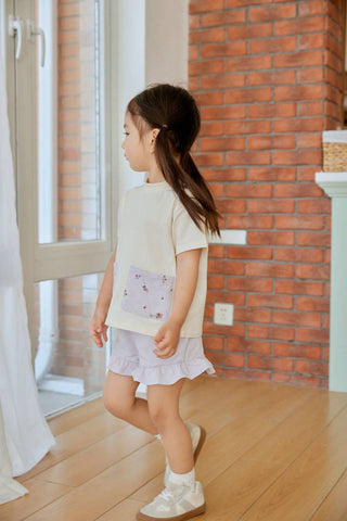 Organic Ruffle Shorts-Violet