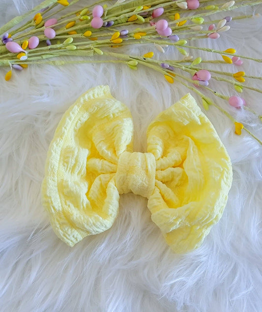 Fluffy Savannah Bow-Yellow