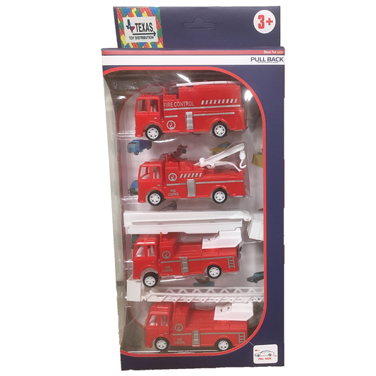 Pull-Back Fire Vehicles Set of 4