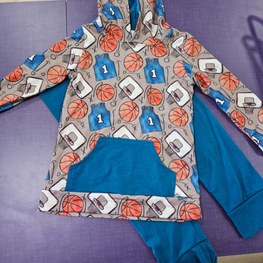 Basketball Blues Hooded Jogger Set