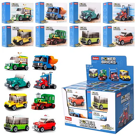 PowerBricks Pull-Back Building Brick Car