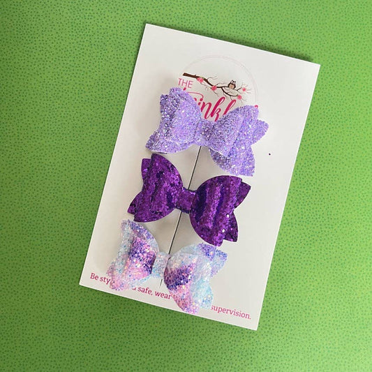 Grape Crush Leather Bows