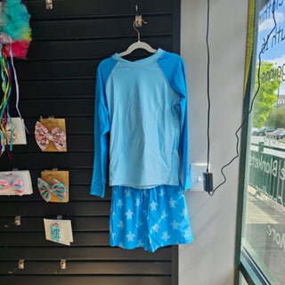Blue Turtles 2 Piece Rashguard & Swim Trunks - Charlie's Project