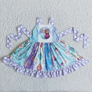 Sleeveless panel twirl girls summer dresses
