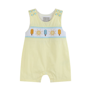 Yellow Popsicle Smocked Shortalls