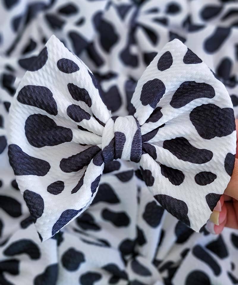 Black and White Cow Savannah Bow