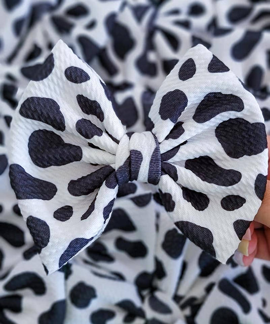 Black and White Cow Savannah Bow