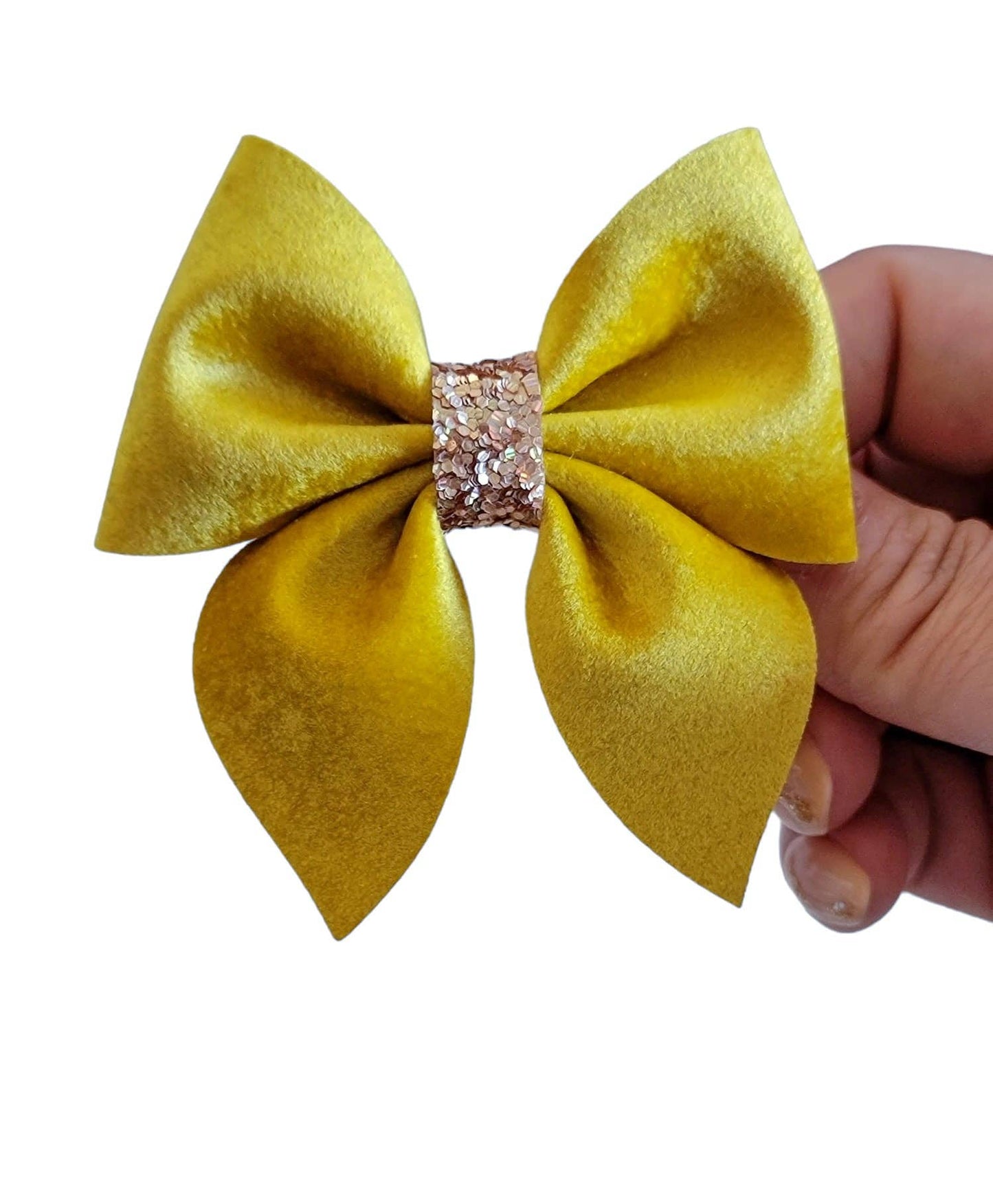 Mustard Velvet 3" Sailor Bow