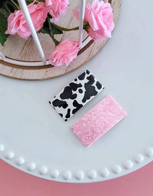 Strawberry Milk 2" Rectangle Snap Clip Pair
