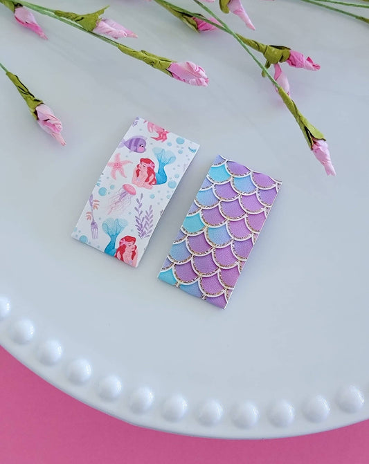 Mermaid Dreams 2" Rectangle Snap Clip Pair