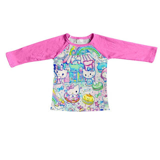 Pink Kitty Long Sleeve Top