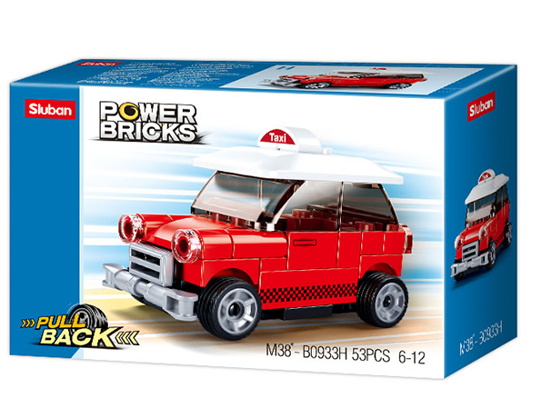 PowerBricks Pull-Back Building Brick Car