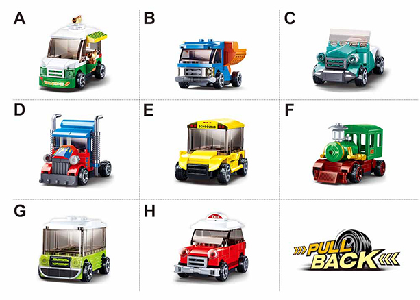 PowerBricks Pull-Back Building Brick Car