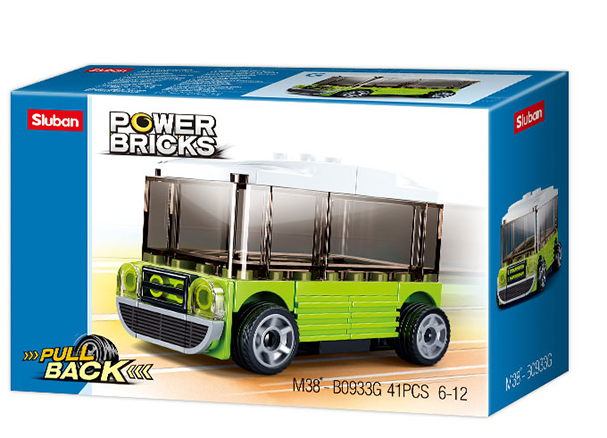PowerBricks Pull-Back Building Brick Car