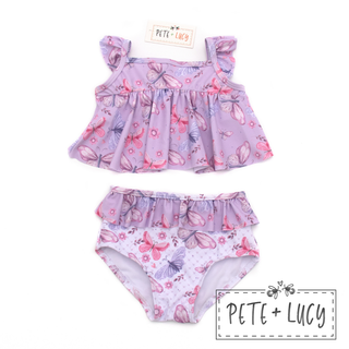 Lilac Butterflies 2 Piece Swimsuit - Pete + Lucy