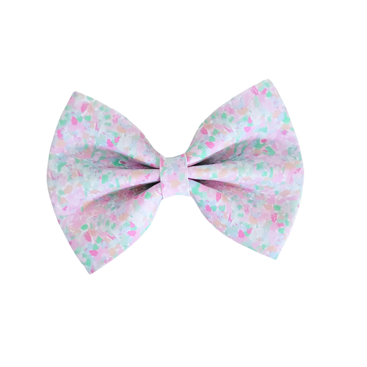 Luna Hair Bow | Vegan Leather Bow | Pastel Paint