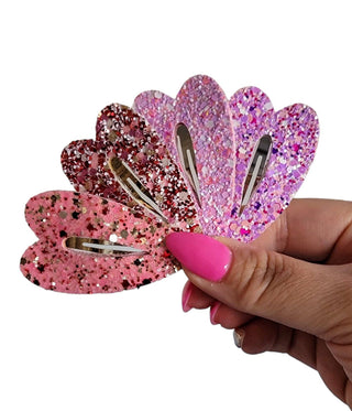 Heart Snap Clip-Lover Girl Glitter