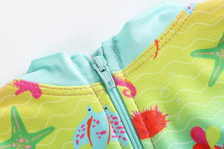 Rainbow Sea Creatures Ruffle Swimsuit - Lil Cactus