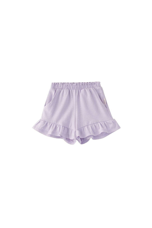 Organic Ruffle Shorts-Violet