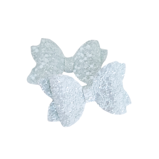 Mini Remi Piggie Set | Pigtail Bows | Blue Pearl