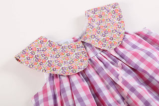 Purple and Gingham Floral Purse Dress