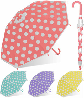 Children Clear Umbrellas w/Assorted Color Polka-Dot Prints