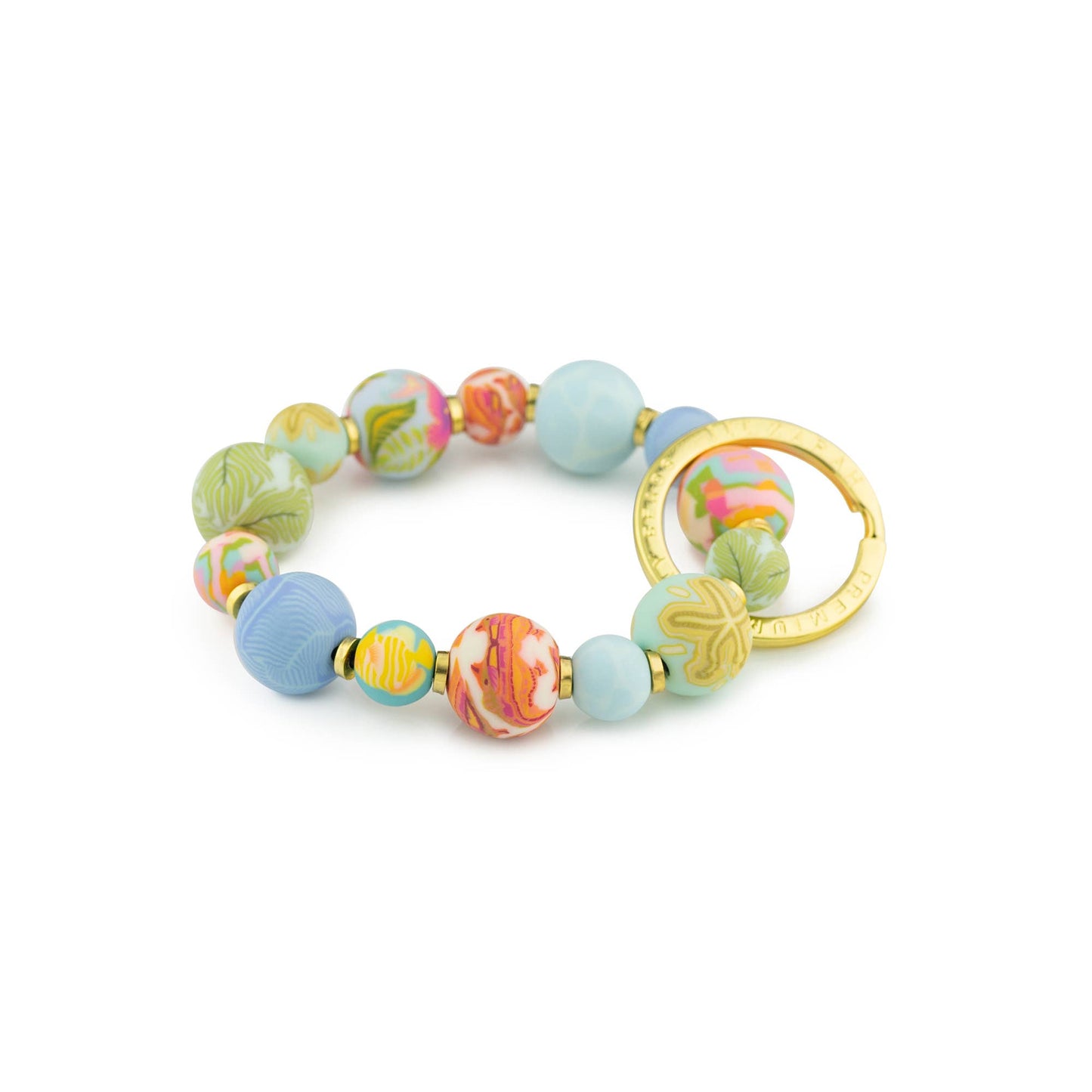 Beach Day Small Bead Keychain