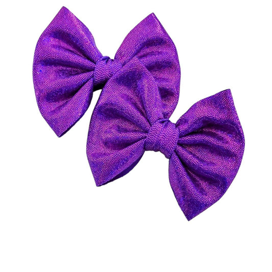Holographic Purple Savannah Bow Piggies Set